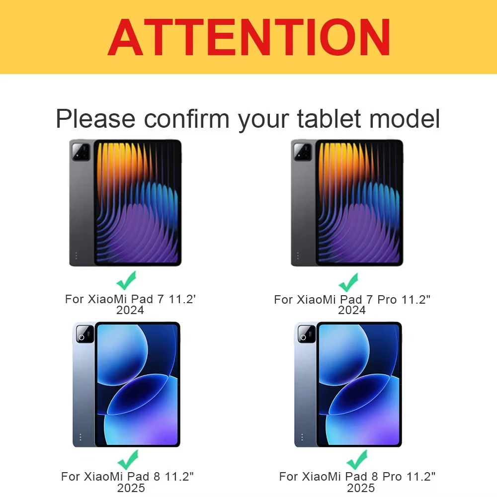 Cover for Xiaomi Pad 7/7 Pro, For Xiaomi Pad 8/8 Pro 11.2 Inch, Lightweight Trifold Stand Cover , Support Auto Wake / Sleep