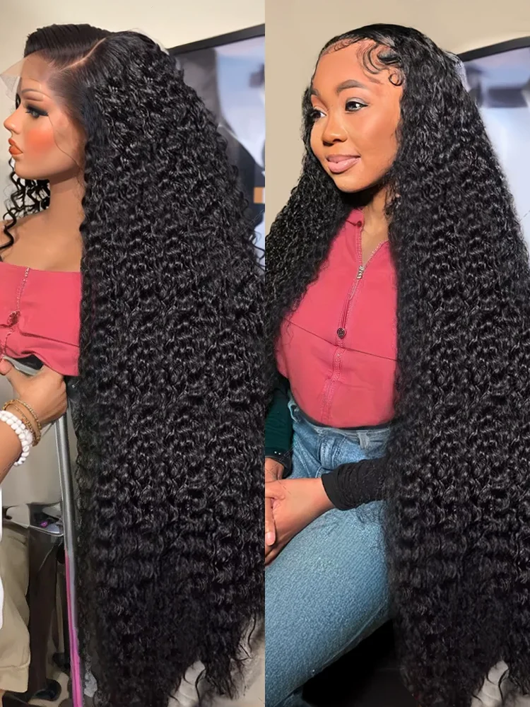 Brazilian 13x6 13x4 HD Transparent Deep Wave Lace Frontal Human Hair Wig 30 40 Inch Glueless 5x5 Loose Curly Lace Closure Wigs