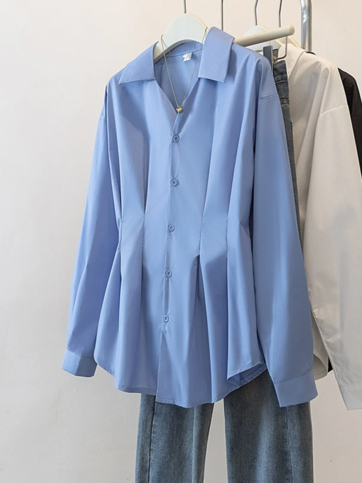 

Женская модная блузка с длинным рукавом, утягивающая, с завышенной талией, свободного кроя, весна 2026, большие размеры, скрывающая недостатки фигуры, трендовая, укороченная.