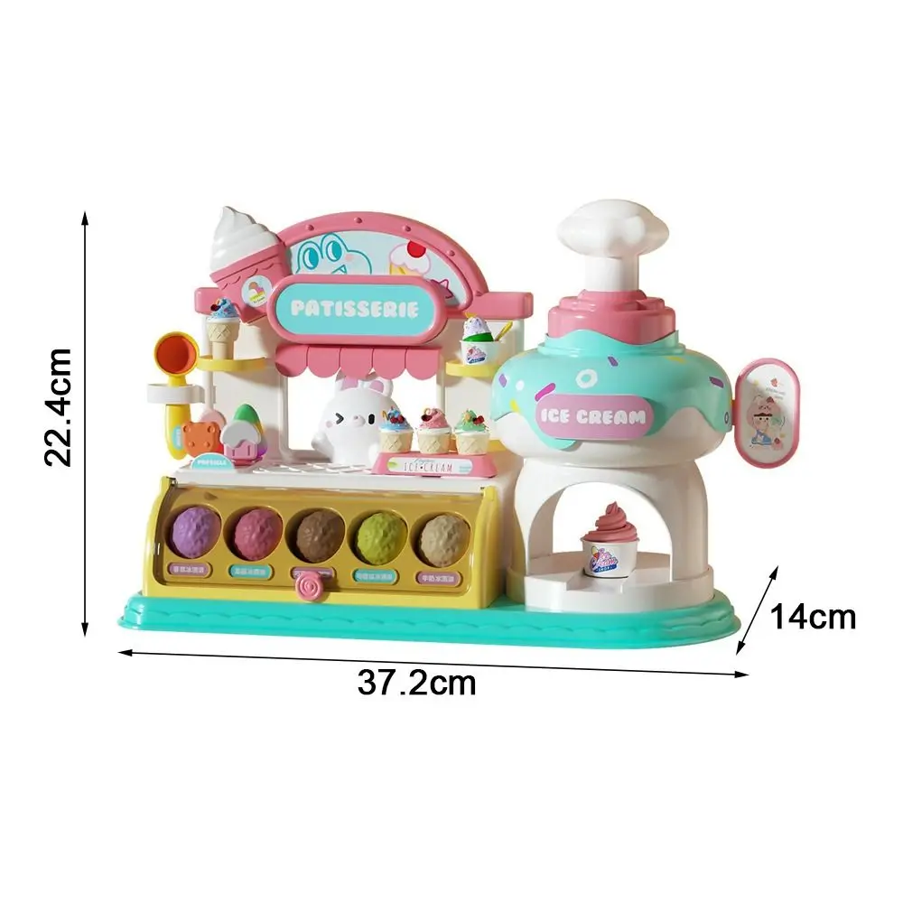 Avec musique et lumière Machine à crème glacée jouet Puzzle couleur Machine Production de crème glacée supermarché jouer faux aliments