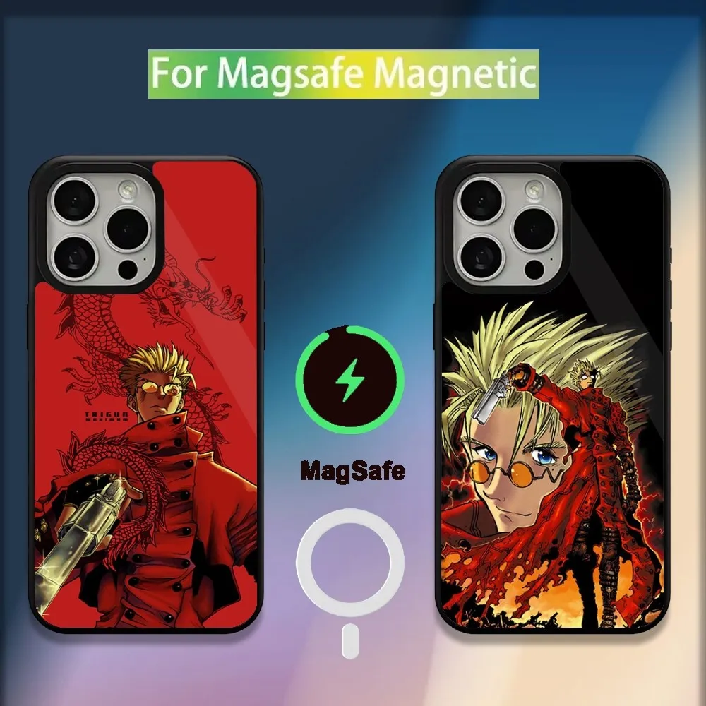 Cool Anime T-Trigun Phone Case For iPhone 16,15,14,13,12,11,Plus,Pro,Max,Mini Magsafe Magnetic Wireless Charging