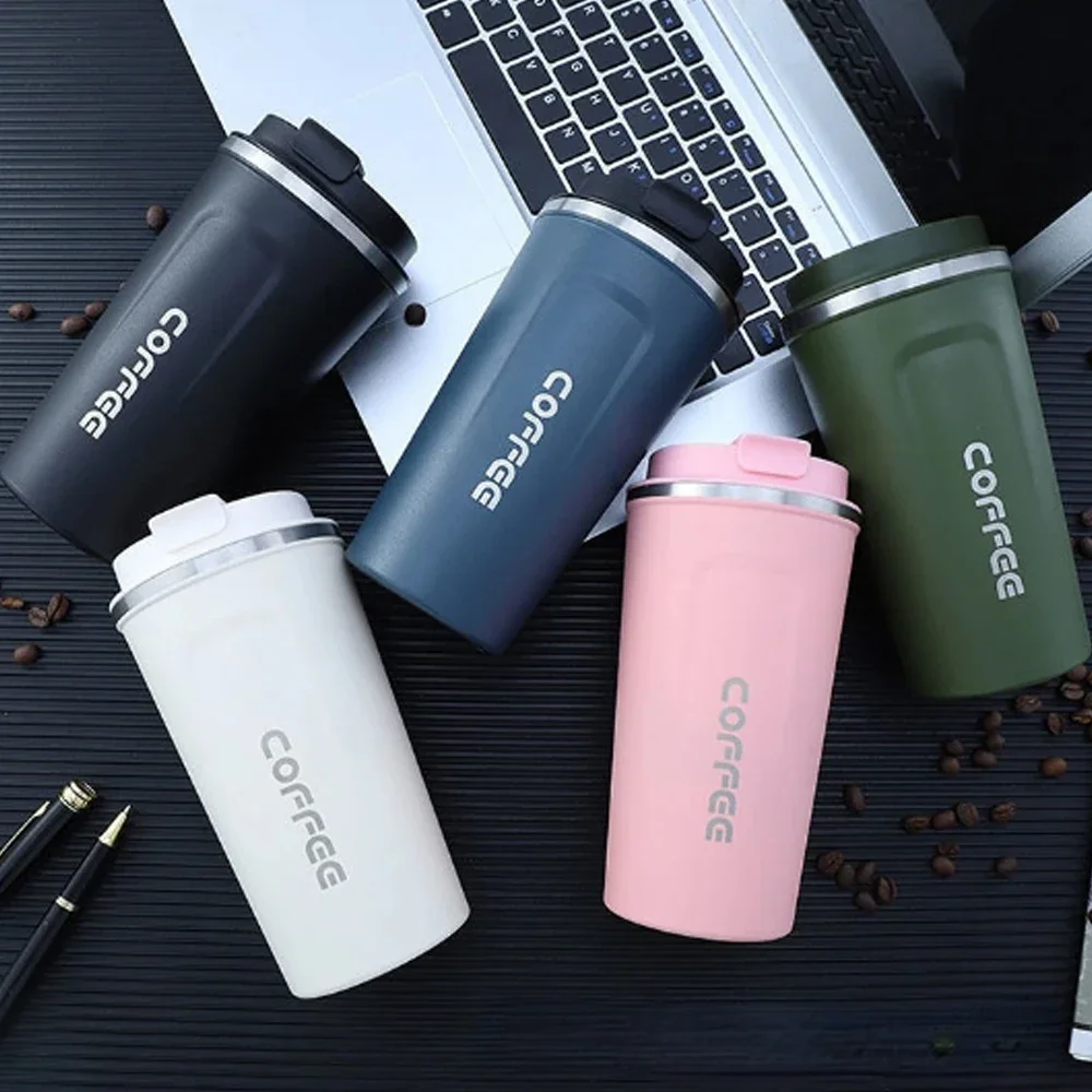 510ML Travel Coffee Mug Stainless Steel Thermal Mug Leakproof Tea Coffee Cup Car Vacuum Flasks Portable Insulated Bottles