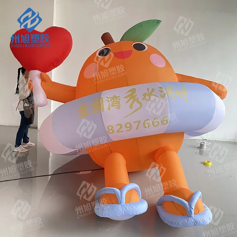 

3 meter inflatable mango orange cartoon man seaside swimming party decoration fruit promotion activity advertising