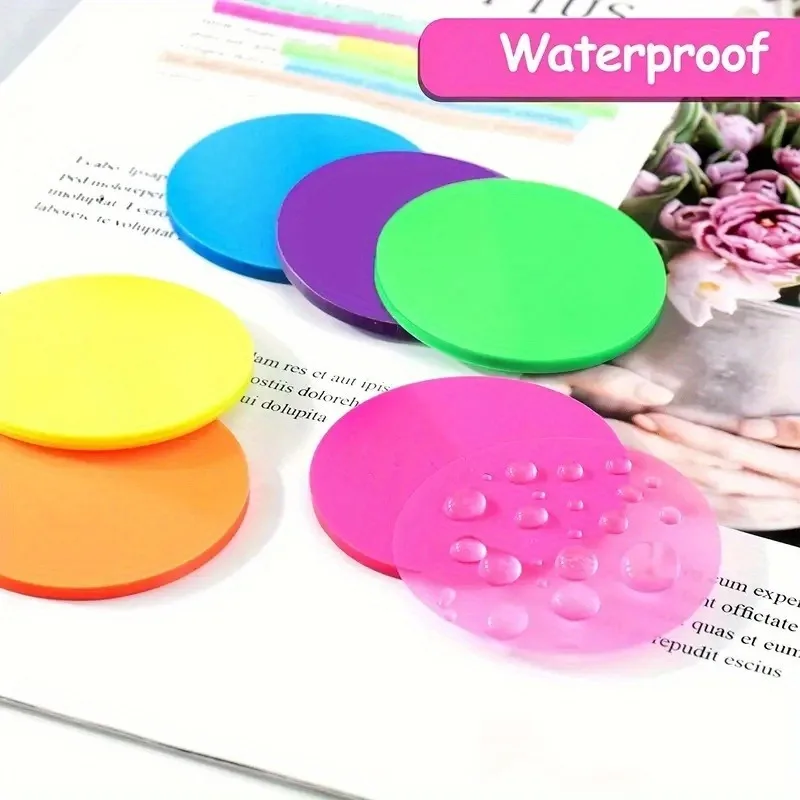4 books / 80 color stickers, cute round bookmark pages, handmade schoolbag accessories, office supplies, back-to-school season