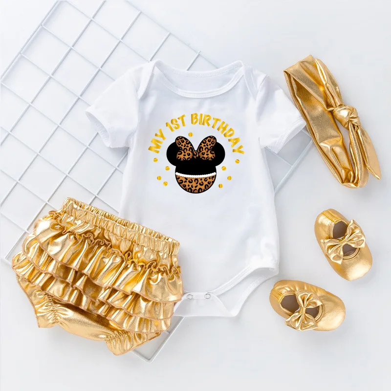 Newborn Baby Clothes Bodysuit For Newborn Top Short-Sleeve One Year Birthday Clothes Baby Girl Kids Rompers Playsuit