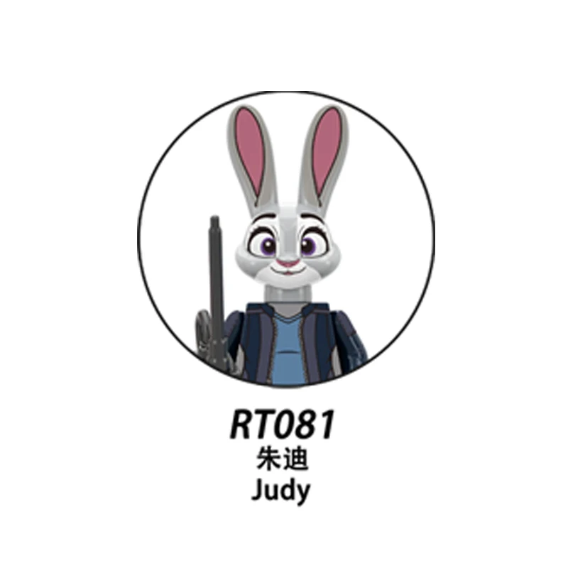 Nouvelles figurines de blocs de construction Zootopia RT8012, Nick, Judy, Dawn Bellwether, Leodore Lionheart, Flash, chef Bogo, dessin animé à collectionner