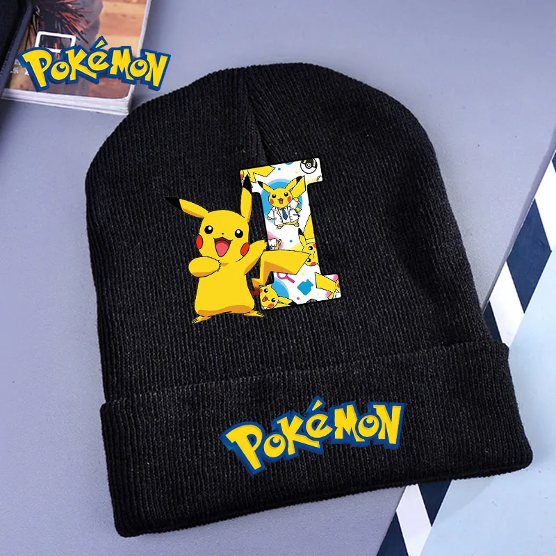 2024 جديد البوكيمون محبوك قبعة القبعات بيكاتشو الشتاء إلكتروني قبعة الكرتون قبعة الاطفال صبي الفتيات هدايا عيد الميلاد استحمام الطفل #3