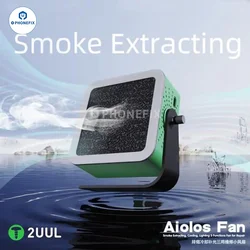 2UUL 3 in 1 Cooling Smoke Extractor with LED Lighting Portable Mini Cool Down Fume Absorber Fan for Mobile Phone Welding Repair