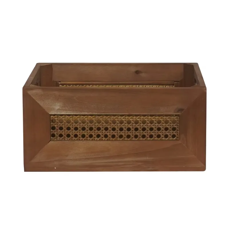 Aufbewahrungskorb aus gewebtem Massivholz, Schreibtisch-Organizer für Snacks, Kosmetika, verschiedene Gegenstände, Heimaufbewahrung und Organisation