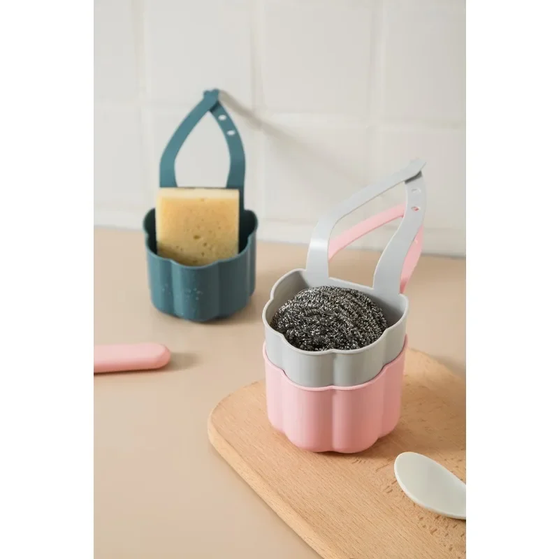 Useful Kitchen Sink Shelf Soap Sponge Drain Rack Home Organizer Silicone Storage Basket Bag Bathroom Holder Sink Kitchen Tool