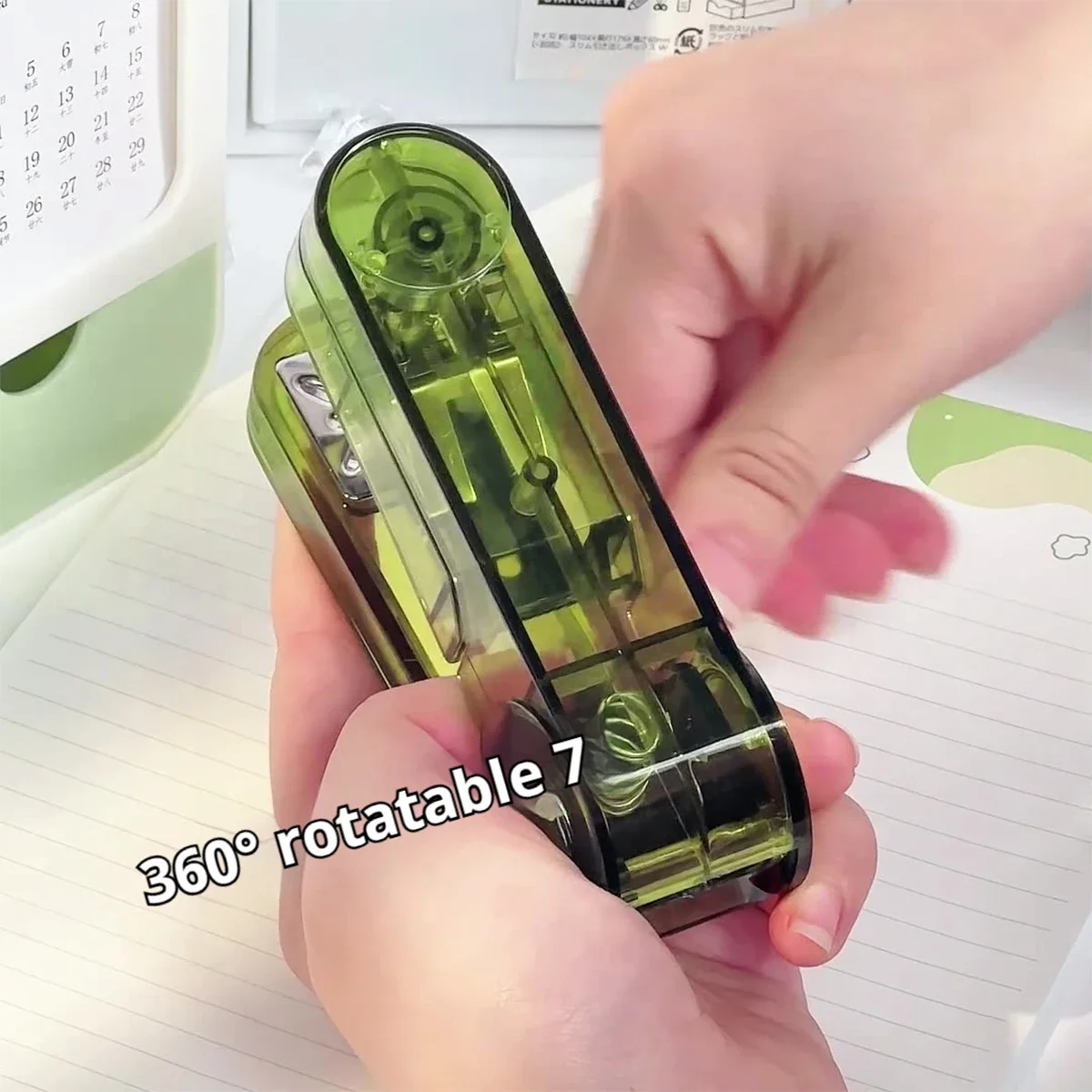 360 Rotating Stapler - Heavy Duty Desktop Manual Bookbinding Puncher & Stapling Tool Fastener for Home Office School Students