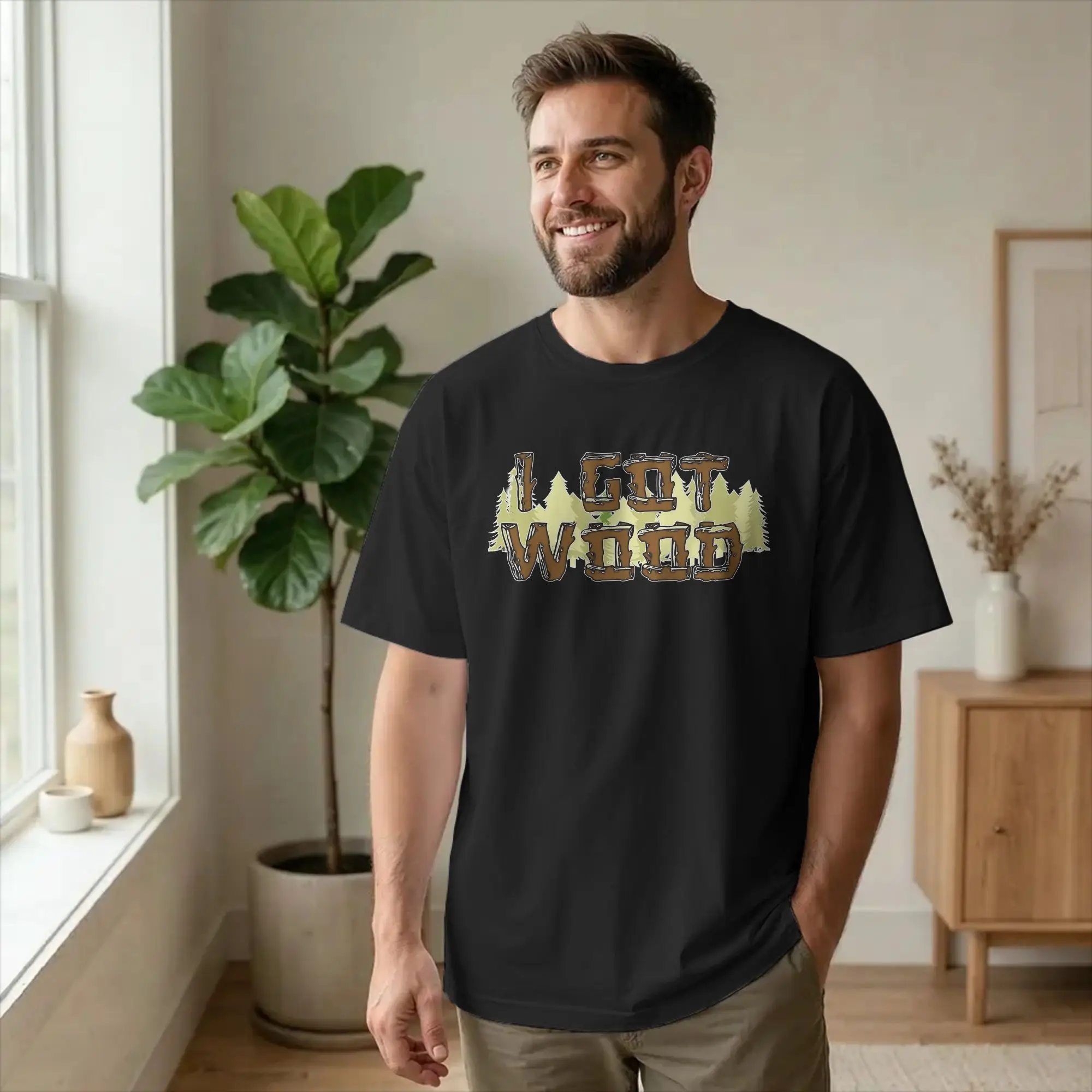 Shauns Zombie Dead I Got Wood T Shirt Men Pure Cotton Vintage T-Shirt Crewneck Ed Custom Tee Shirt Short Sleeve Clothing Party