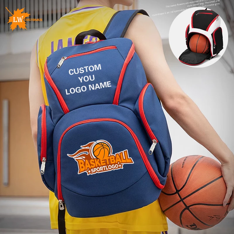 

Personalized Basketball Backpack Men's Sports Gym Bag Youth Football Bag Large Capacity Backpack Custom Printed Logo Pattern