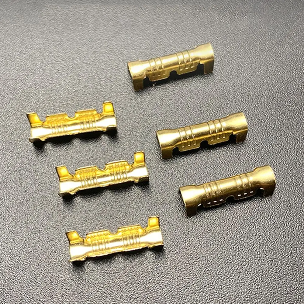 50/100/200Pcs Cold Pressed Connection Terminal 453 u-Shaped 0.3-1.5mm2 Gold Color Brass Teeth Fascia Terminal Cold Inserts