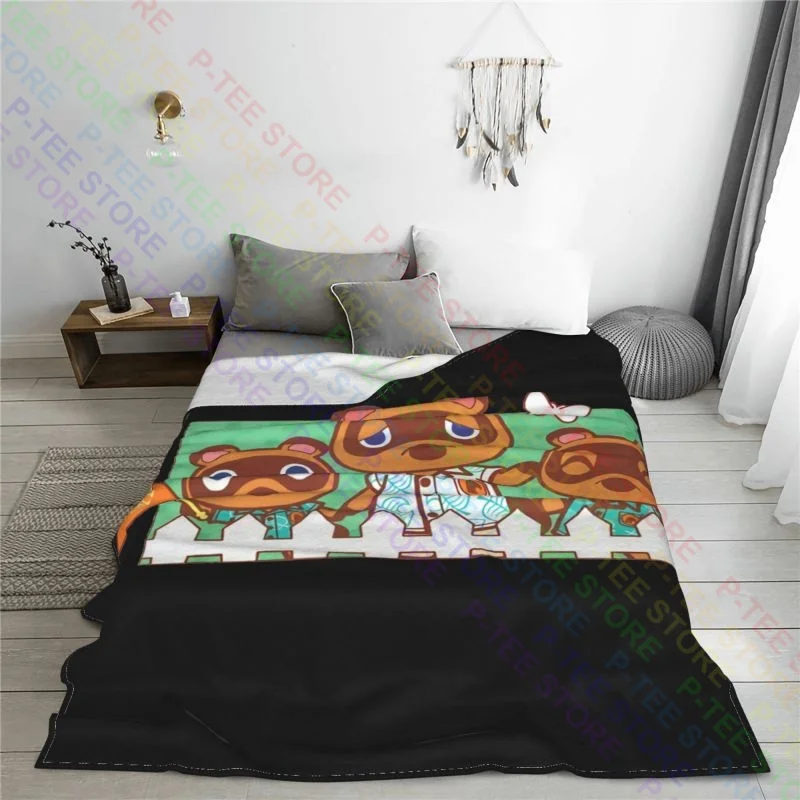 Animal Crossing New Horizons Nook Family Portrait Blanket Winter Classic Home Decor Skin Friendly Home Decotation