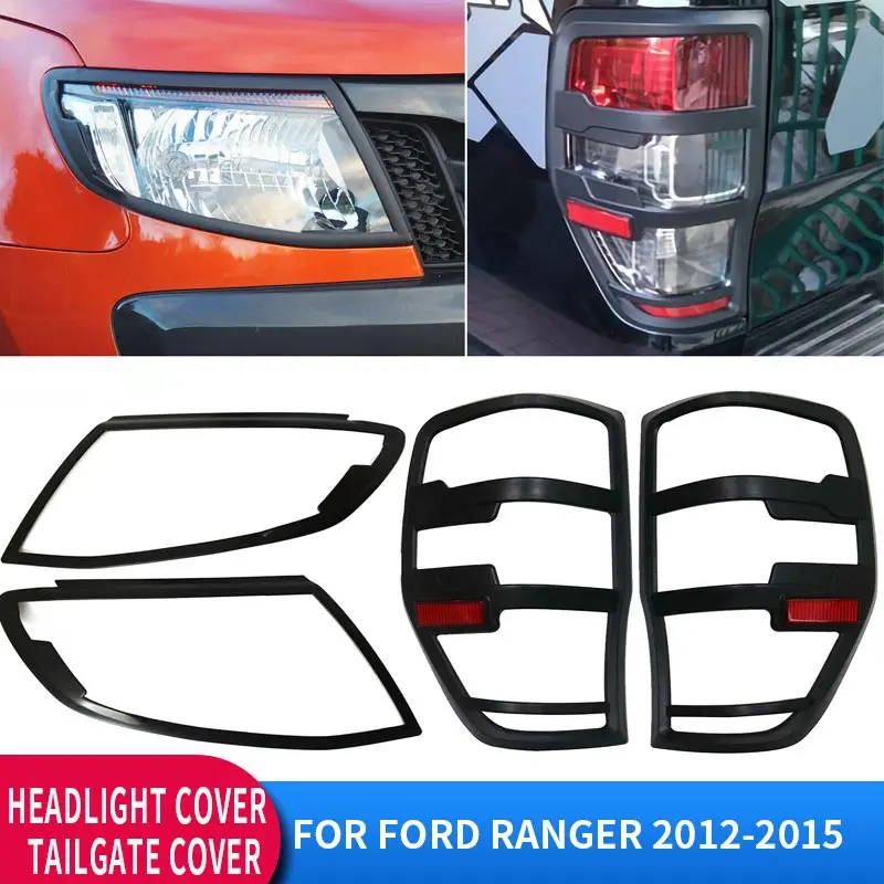 Car Body Accessories Kit Headlight OR Tail Lights Cover For Ford Ranger 2012-2014 Wildtrak T6 XL XLT Rear OR Front Light Hood