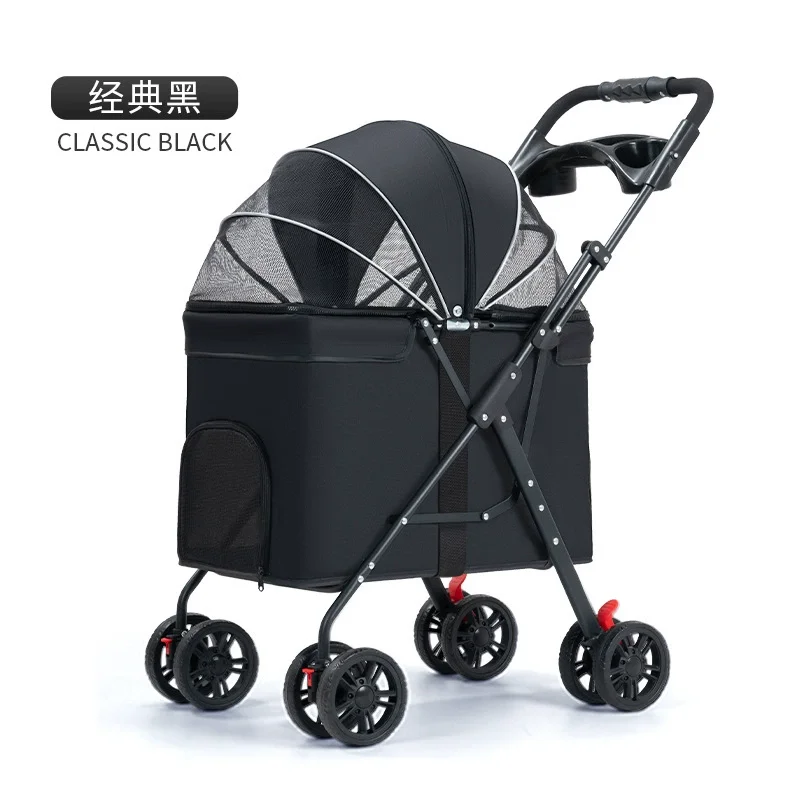 

Medium to large dog pet stroller dog cat teddy baby stroller outdoor small pet cart lightweight and foldable Pet Strollers