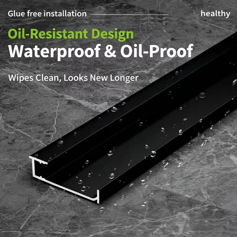 H60MM Black Embedded LED Skirting Line Aluminium Profile 10PCS/1M Wall Floor Corner Baseboard Kitchen Stair Decor Strip Light