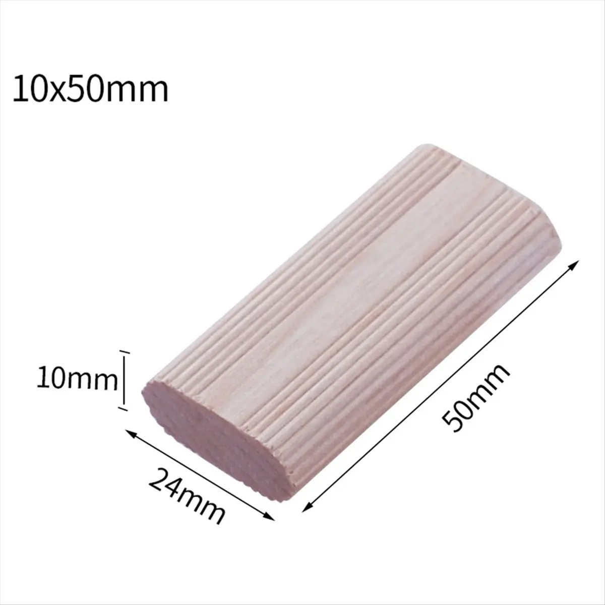 

KSOL 100 Pieces of 10mm Domino Wooden Dowel Connectors, Beech Wood Plugs, Woodworking Furniture Splicing Connectors