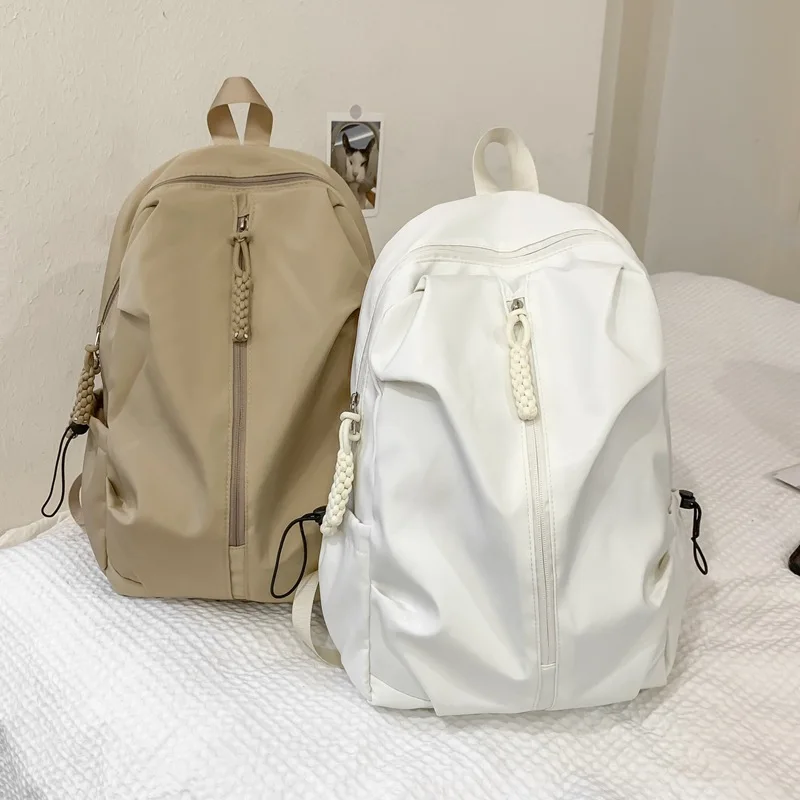 

Travel Backpack for Boy College Students Simple Cute Backpack Versatile Large Capacity School Bags Casual Nylon Mochilas Mujer