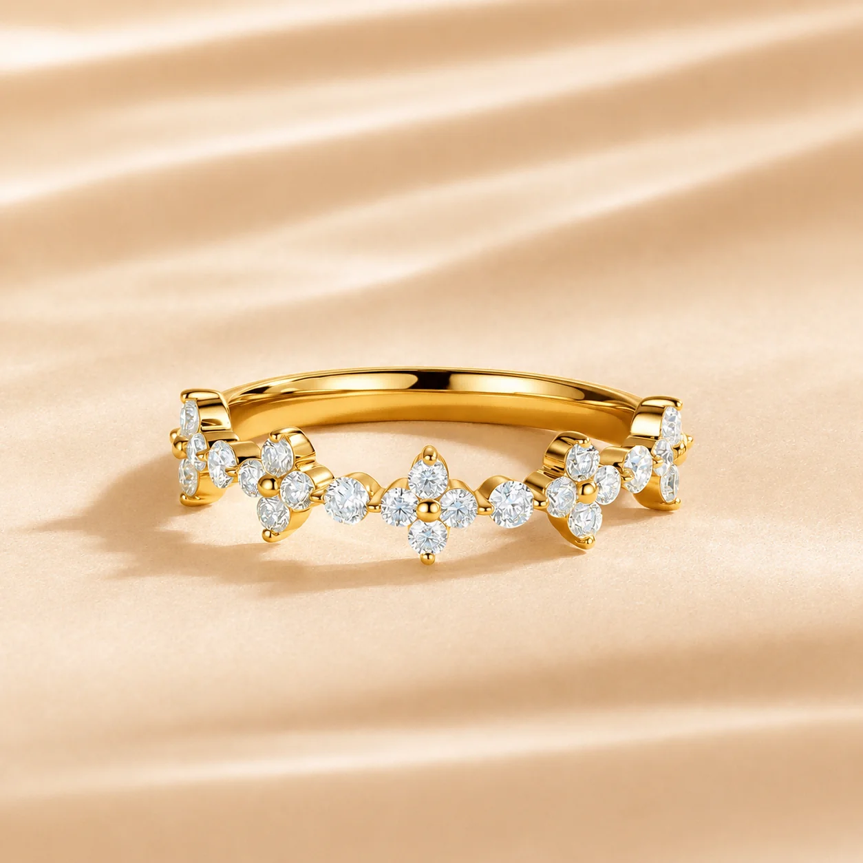 

Custom Lab Grown Diamond VVS Clarity 9K 14K Gold D Color Anniversary Engagement Promise Wedding Ring for Women