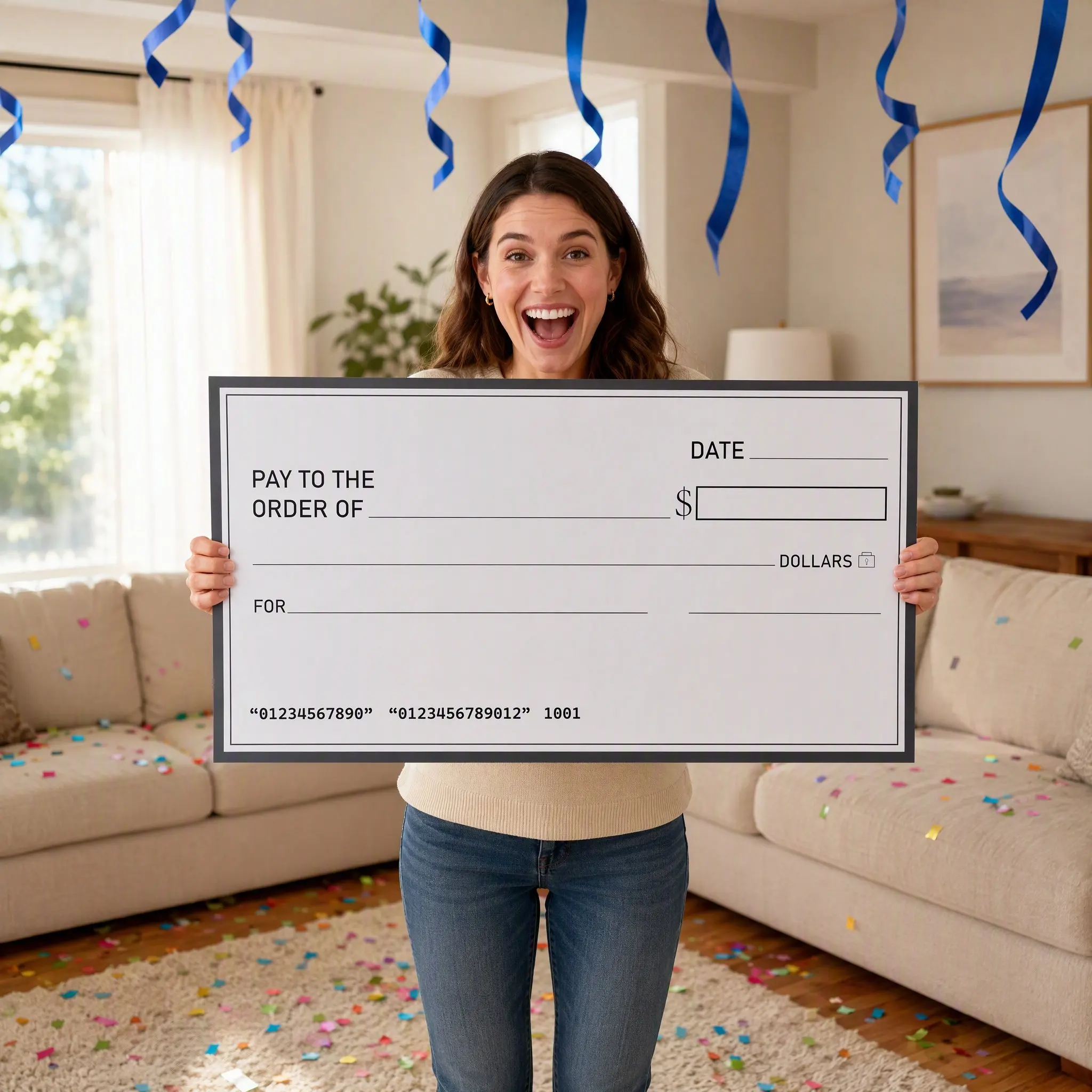 Big Jumbo Fake Check Oversized Dry Erase Board for Charity Fundraisers Donations Awards Presentations Giant Check