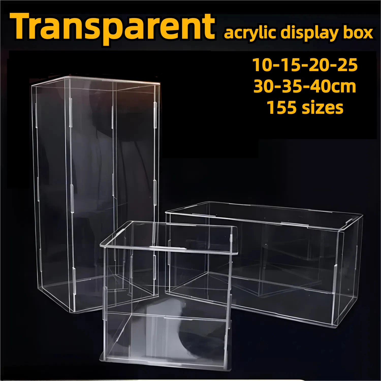 1 Uds., vitrina acrílica transparente, caja organizadora para encimera, soporte, escaparate de protección a prueba de polvo para figuras de acción/juguetes/coleccionable