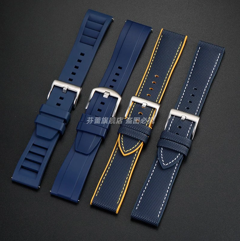 22 23mm For Citizen Blue angel second Three generation Silicone Men Watch Strap AT8020 8078 JY8085 Nylon Fluoro Rubber Watchband