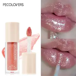 Glitter Lip Glaze Long Lasting Waterproof Liquid Lipstick Dewy Lip Oil Lip Tint Moisturizing Lip Balm Highly Pigmented