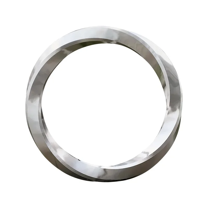 

Stainless steel sculpture ornament Mobius ring, square stainless steel ring