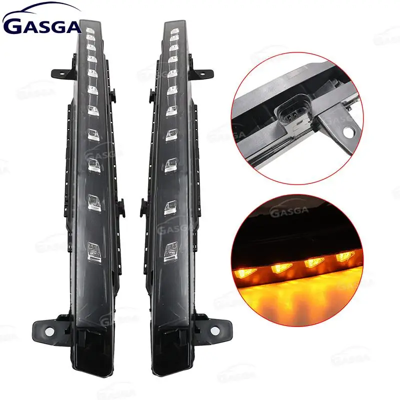 

4L0953041E 11 Lamp Beads For Audi Sport version Q7 2010-2015 4L0953042E Front Bumper LED DRL Turn Signal Light No Dynamic turn