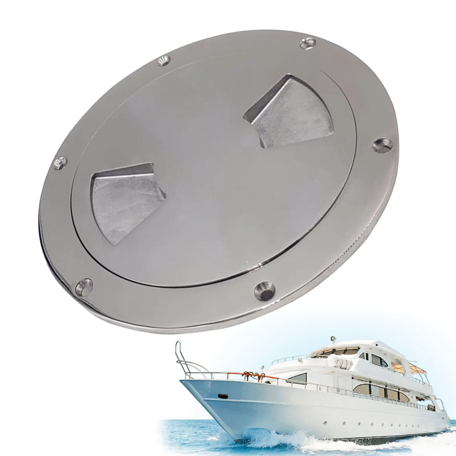 6'' Marine Screw Out Deck Plate Inspection Hatch 316 Stainless Steel Access Boat