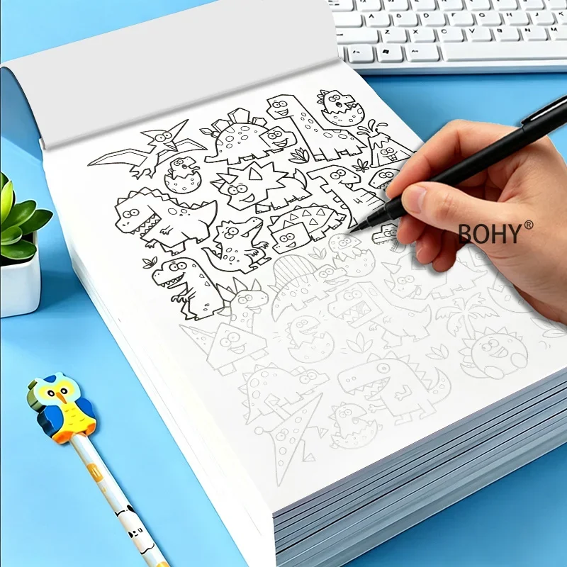 1 Large-sized Adult Decompression and Coloring Album, Totaling 16 Pages, To Soothe Emotions and Relax, Practice Art Line Copying
