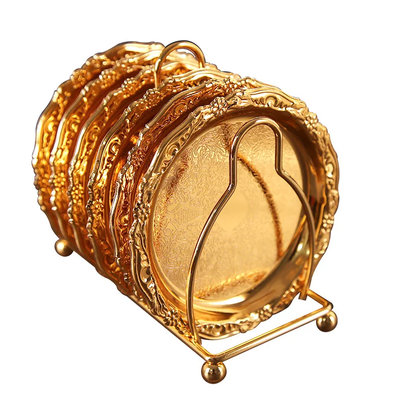 

European-style metal coaster, high-end household tea coaster, heat insulation pad ornament