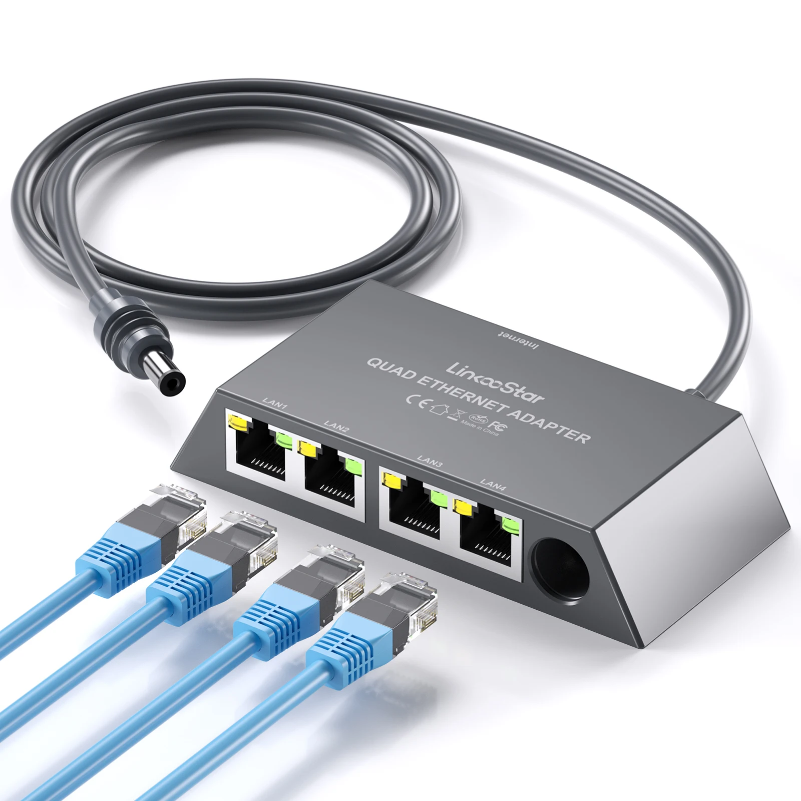 

Multi Ports Starlink Gen 3/ Starlink Mini Ethernet Adapter for Wired External Network, 4 Ports Starlink Ethernet Adapter