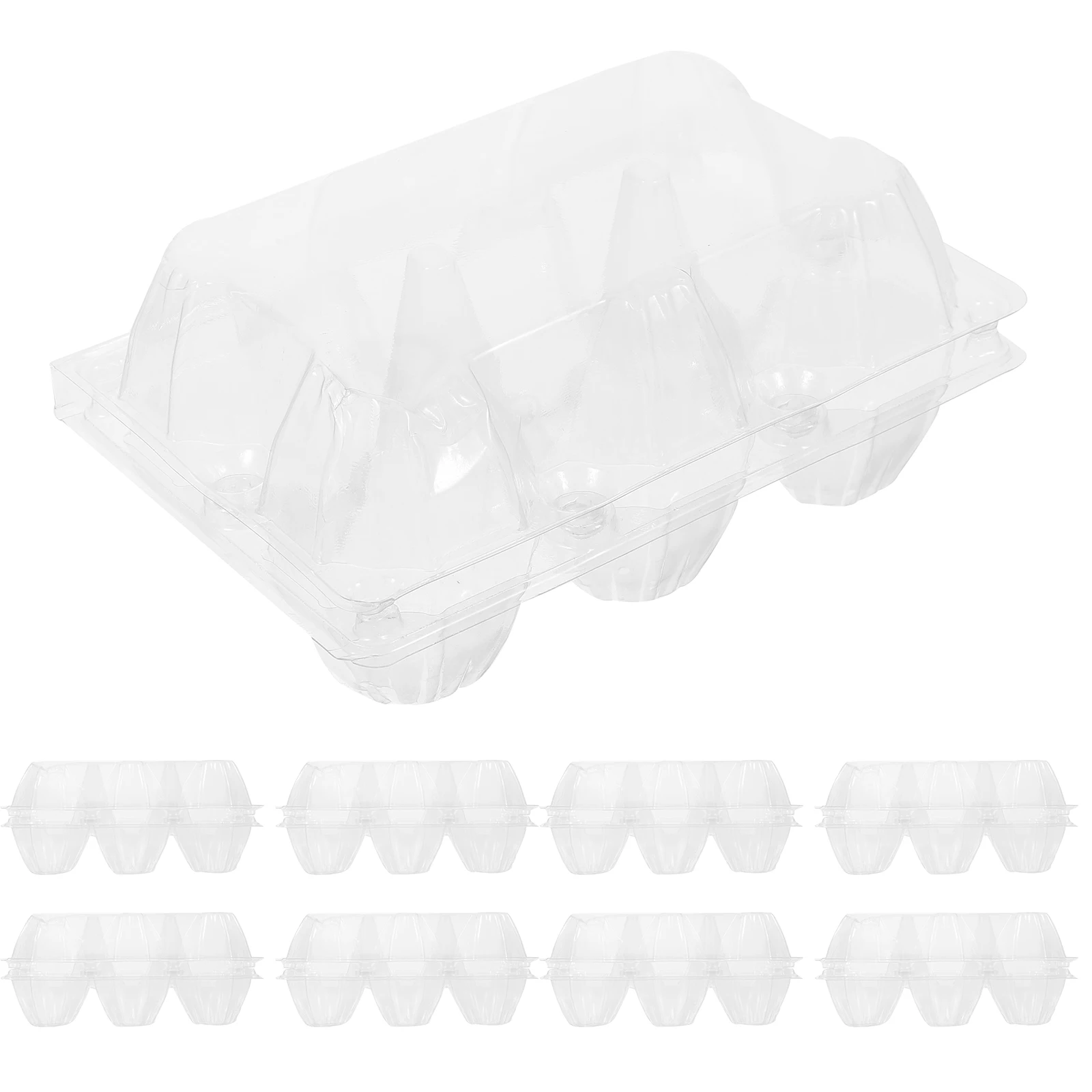 

50pcs Transparent Egg Carton Packaging Box Holder for Storage Fridge Reusable PVC Material Chicken Egg Container