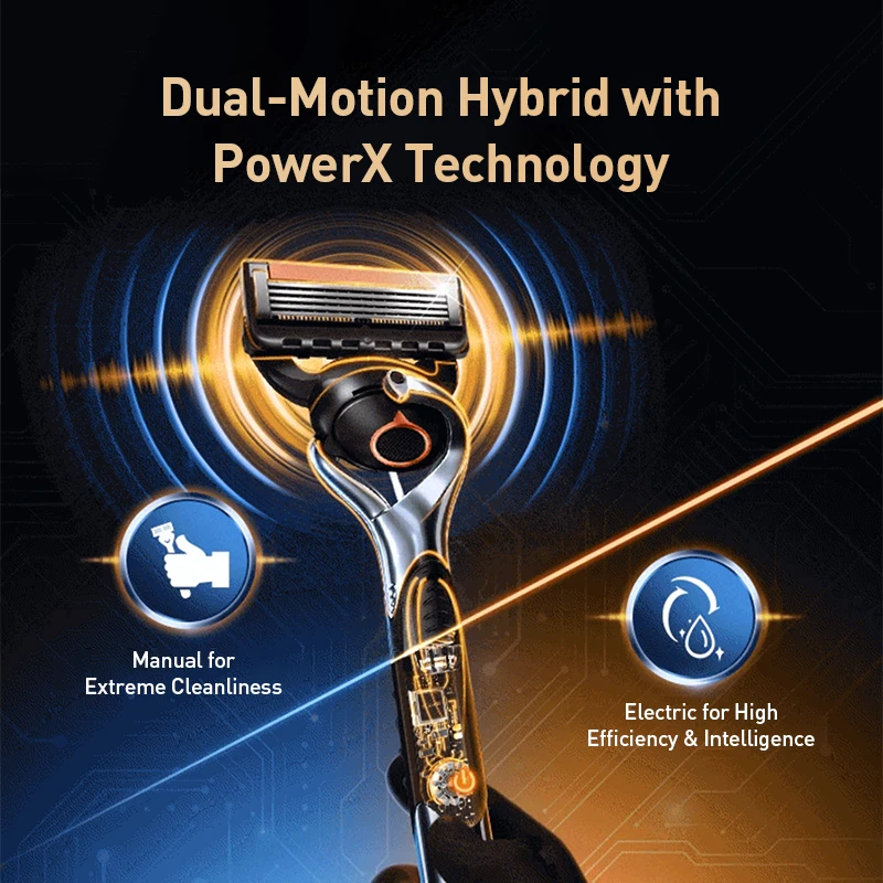 Gillette Fusion Power Hybrid 2.0 Razor FlexBall 5-Blade Cartridge with Precision Trimmer 7 Blade Cartridges AAA Battery Powered