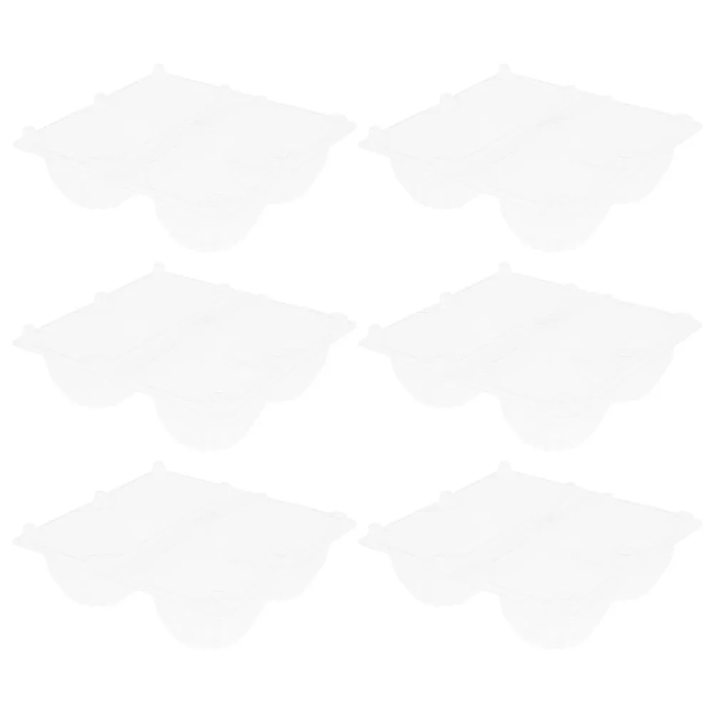 

6Pcs Clear Egg Holder Transparent Plastic Egg Storage Box Compact Organizer for Kitchen Refrigerator Eggs Carton