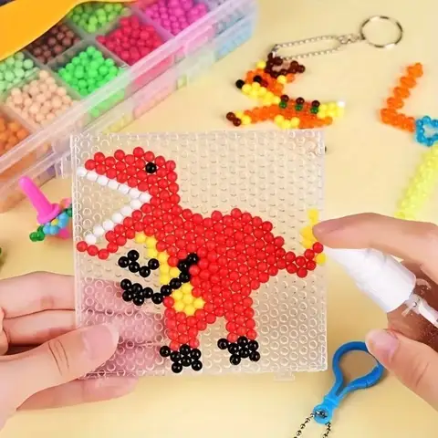 Handmade Magic Beads Set No Ironing 5mm DIY Water Spray Magic Beads Melts When Exposed To Water Perler Hama Beads Kids Education