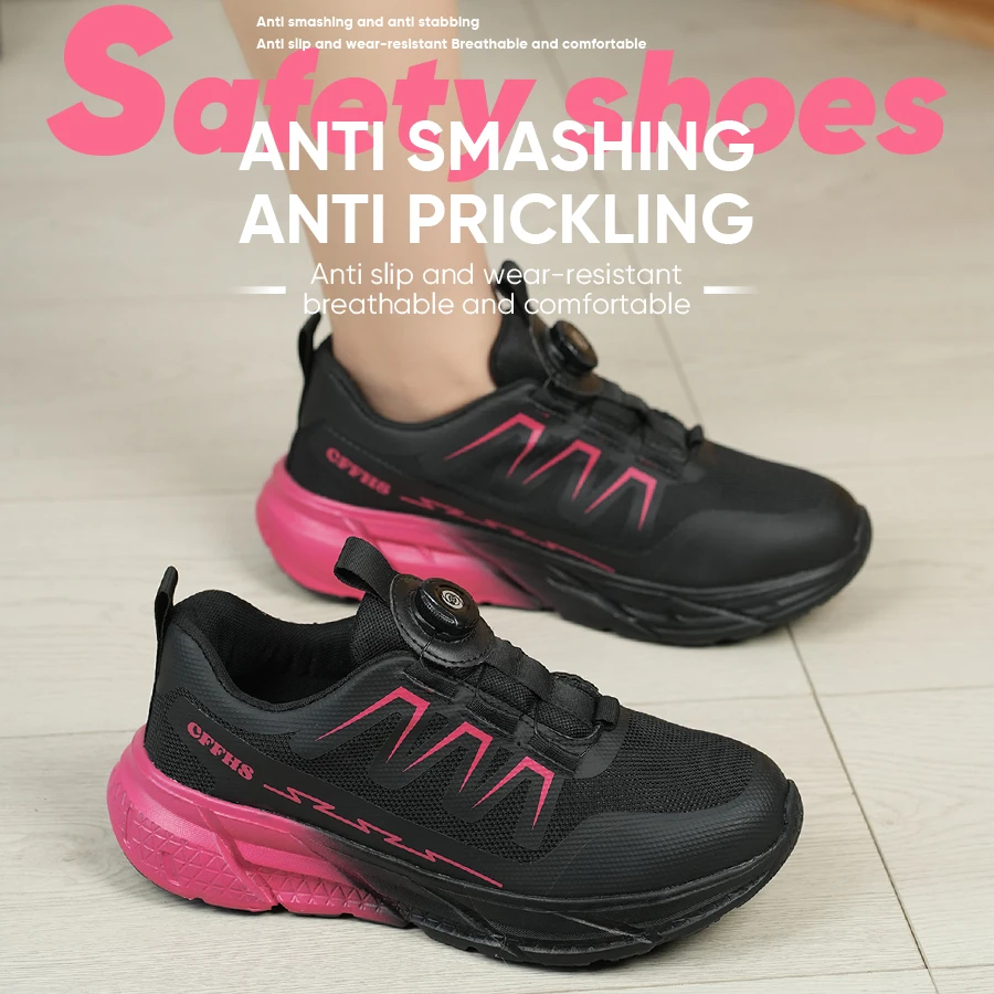 Fashion Security Boots Lightweight With Steel Toe Safety Shoes New Breathable Women Work Sneakers  Puncture-proof Women Boots