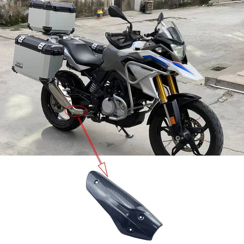 

Motorcycle Exhaust System Middle Link Pipe Carbon Fiber Heat Shield Cover Guard Anti-Scalding Shell For BMW G310 G310R