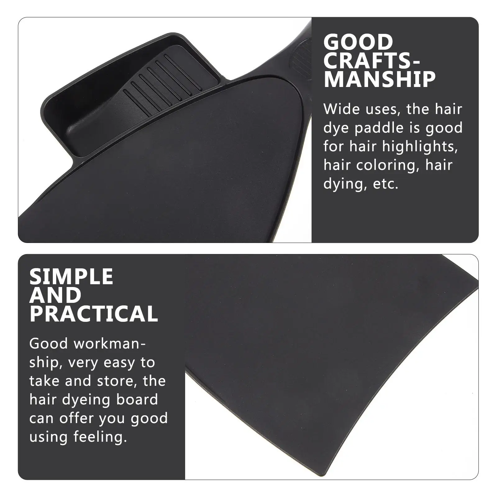 Hair Dye Paddle Highlighting Tool Foiling Board Black Color Salon Hair Coloring Supplies Portable Styling Accessories - Image 2