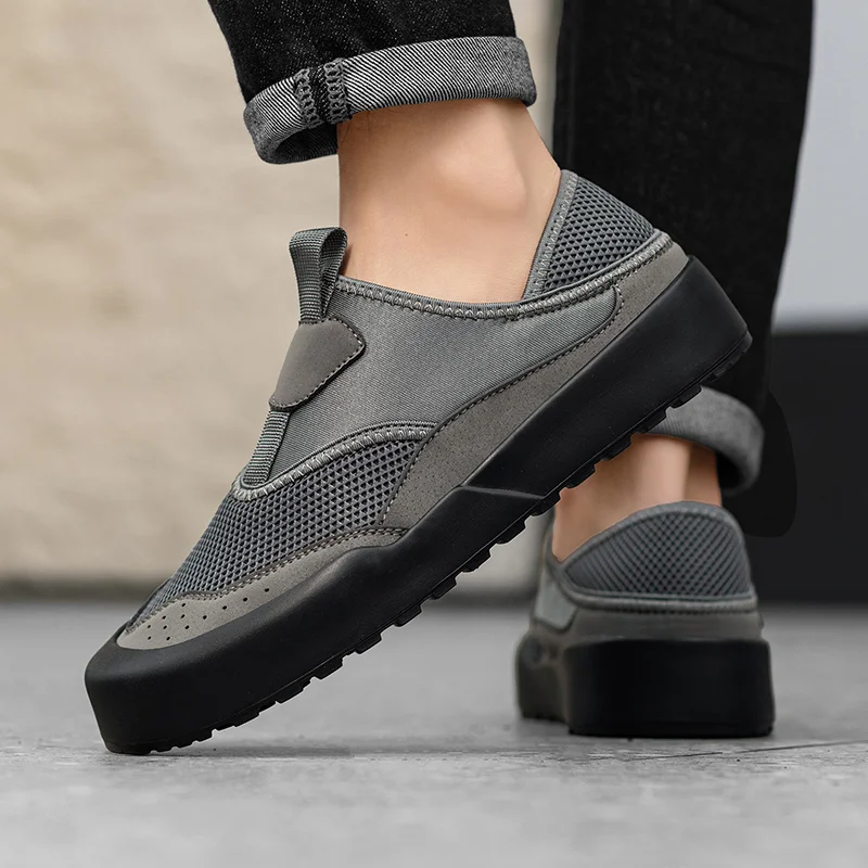 

Breathable Mesh Men Sport Sneakers Flexible Rubber Sole Shock Absorption Anti Slip Lightweight Footwear for Running Fitness