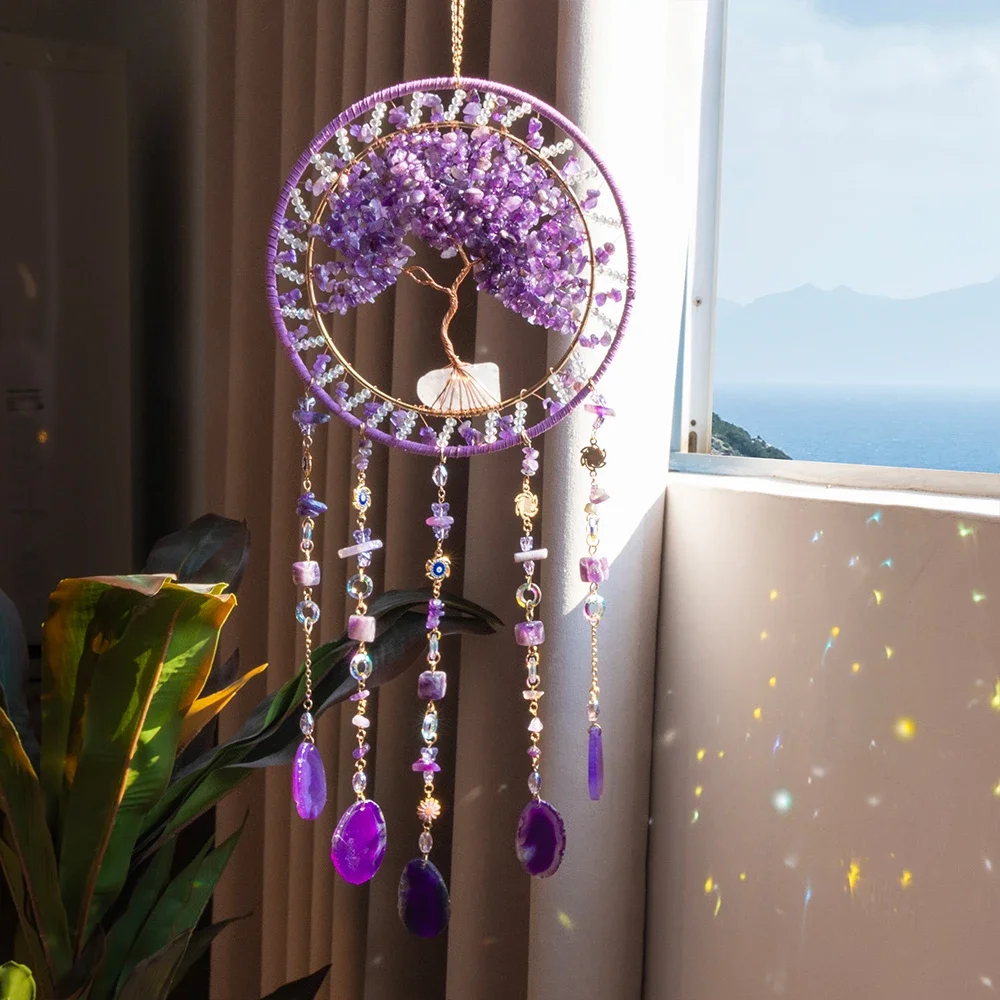 1Pc Sun Catcher Crystals Wind Chime Moon Dream Catchers Of Life Sunshine Catcher Boho Bedroom Wall Home Decorations Birthday Gif