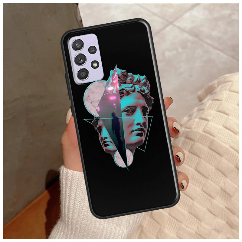 Plaster Statue Aesthetic Art Case For Samsung Galaxy A14 A34 A54 A12 A22 A32 A42 A52 A13 A23 A33 A53 A50 A51 A71 Cover