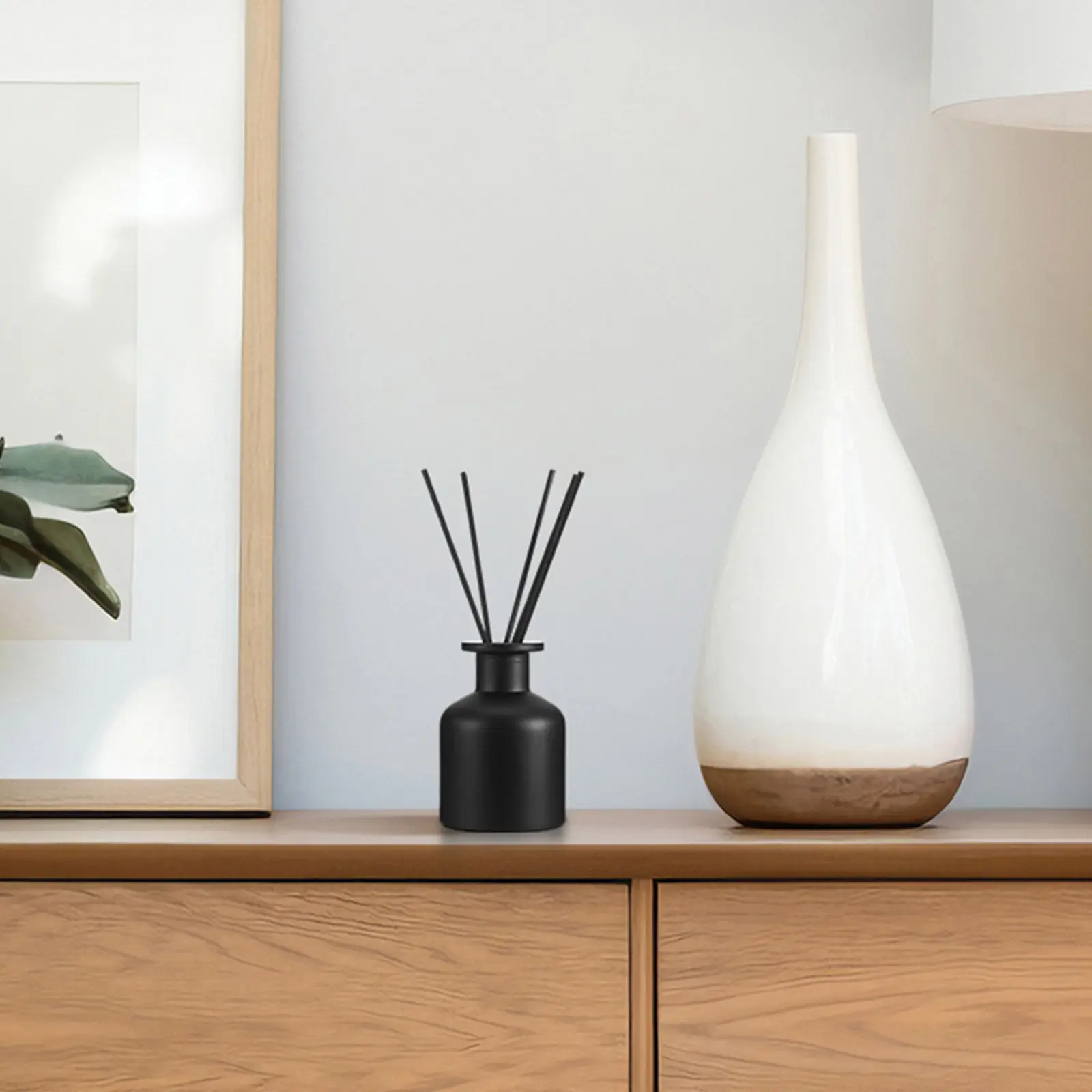 4Pcs Matte Black Round Glass Reed Diffuser Bottles Large Capacity Empty Jar Essential Oil Aromatherapy Container Decorative