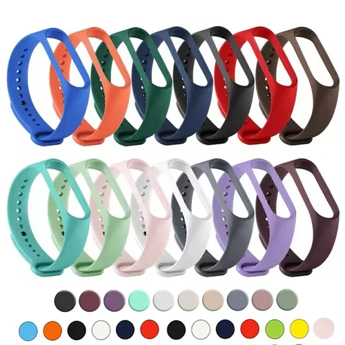 Imagen 1 del producto Correa de silicona para reloj Xiaomi Mi Band 7 6 5 4 3, pulsera, correas de muñeca, correa Mi Band 6 7 5 4, accesorios para reloj inteligente