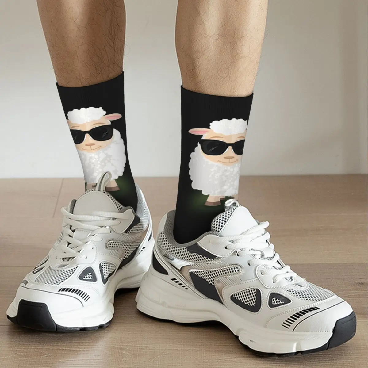 Meias de ovelha legais harajuku meias absorventes de suor durante toda a temporada meias longas acessórios para presente de aniversário unissex