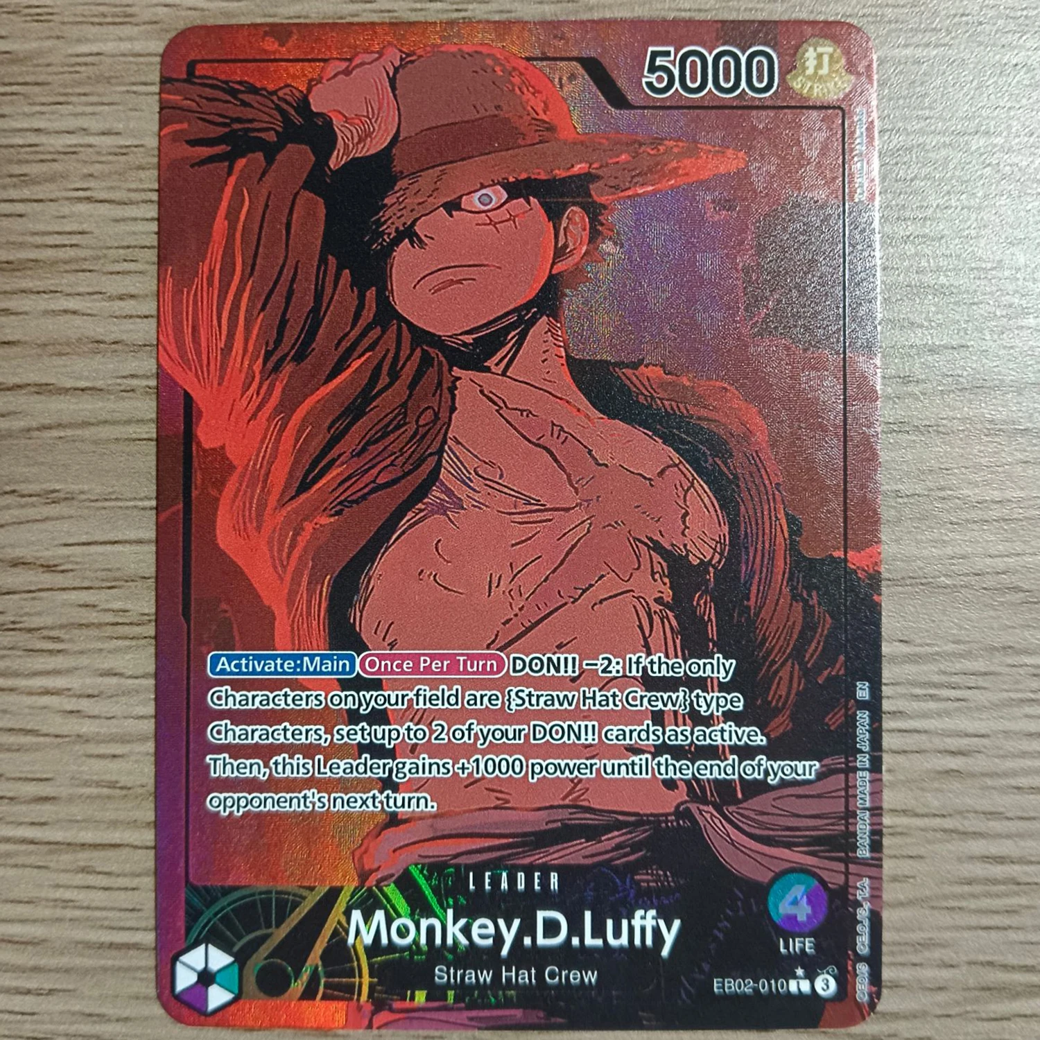 OPCG English Luffy Card Textured Foil Card Anime Collectible Cards Proxy Cards