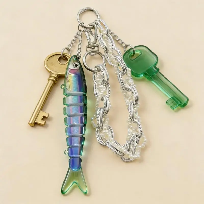 

A52E открытый готовый брелок с бионическим рыбным дизайном, легкий и прочный брелок для ключей, подвеска для приключений,